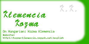 klemencia kozma business card